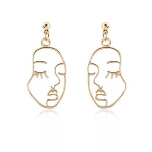 Retro Human Face Earrings